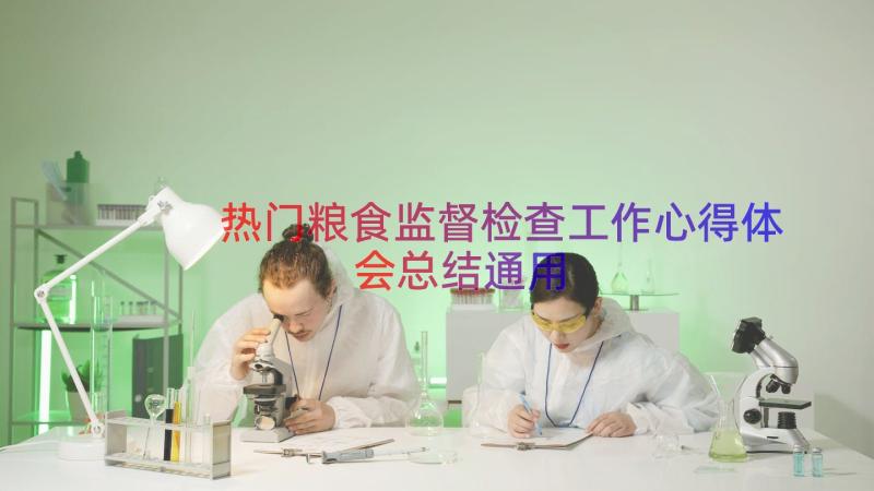 热门粮食监督检查工作心得体会总结（通用17篇）