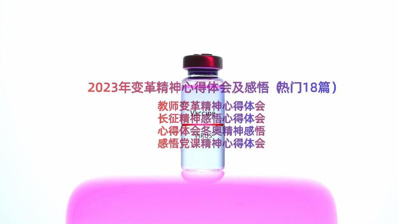 2023年变革精神心得体会及感悟（热门18篇）