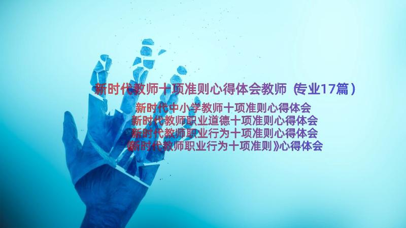 新时代教师十项准则心得体会教师（专业17篇）