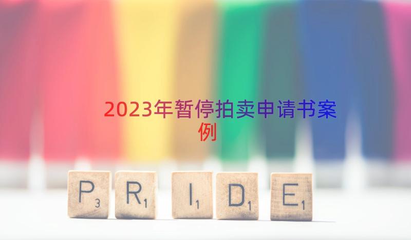 2023年暂停拍卖申请书（案例19篇）