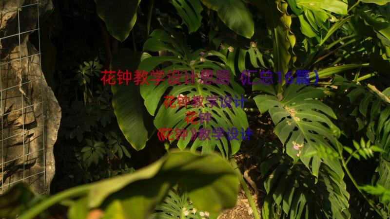 花钟教学设计思路（汇总16篇）