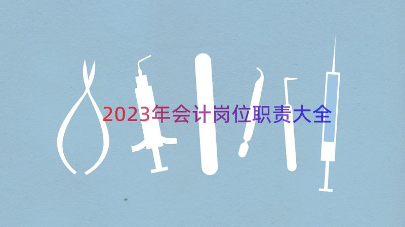 2023年会计岗位职责大全（17篇）