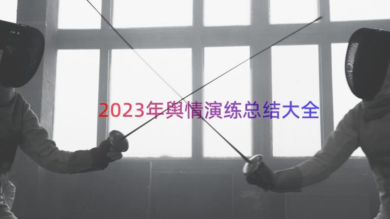 2023年舆情演练总结大全（13篇）