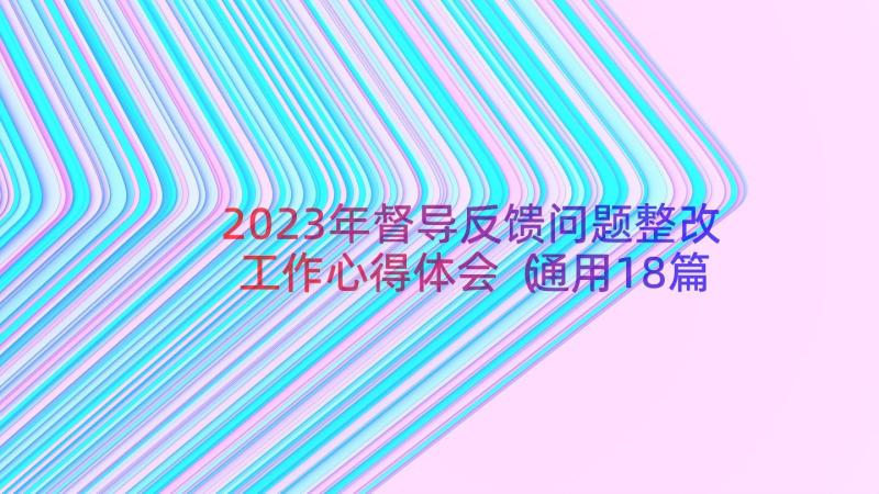 2023年督导反馈问题整改工作心得体会（通用18篇）