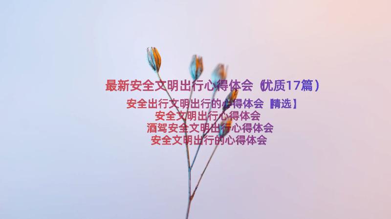 最新安全文明出行心得体会（优质17篇）