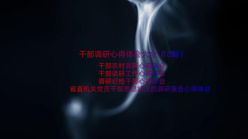 干部调研心得体会大全（16篇）