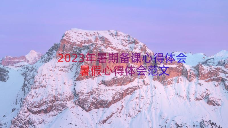 2023年暑期备课心得体会暑假心得体会范文（13篇）