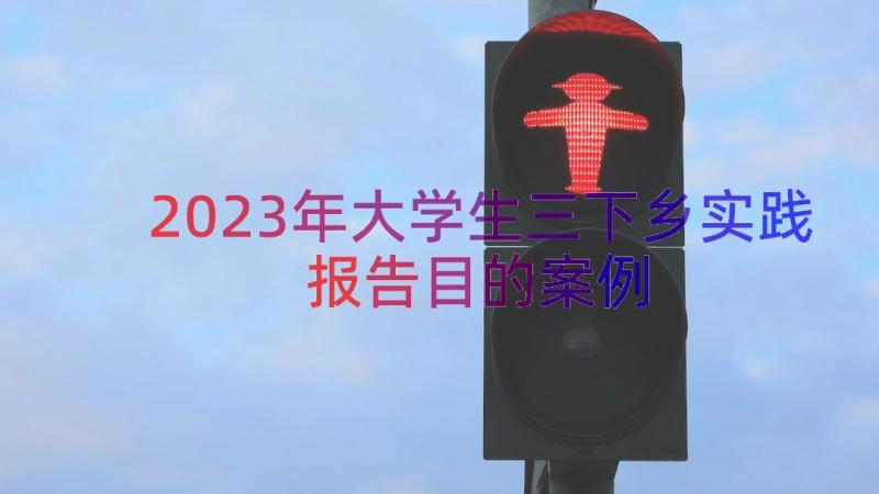 2023年大学生三下乡实践报告目的（案例15篇）