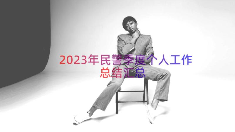 2023年民警季度个人工作总结（汇总16篇）