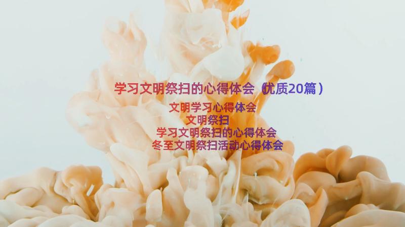 学习文明祭扫的心得体会（优质20篇）