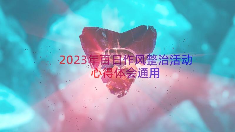 2023年百日作风整治活动心得体会（通用17篇）