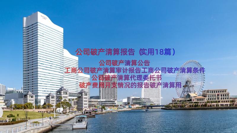 公司破产清算报告（实用18篇）