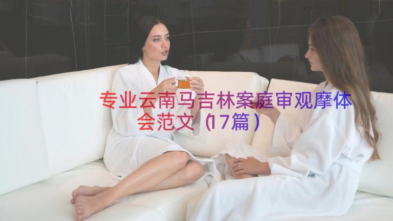 专业云南马吉林案庭审观摩体会范文（17篇）