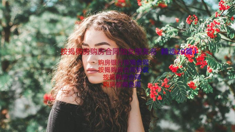 按揭购房购房合同加女朋友名（精选20篇）