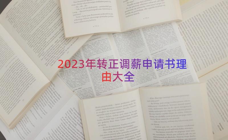 2023年转正调薪申请书理由大全（15篇）