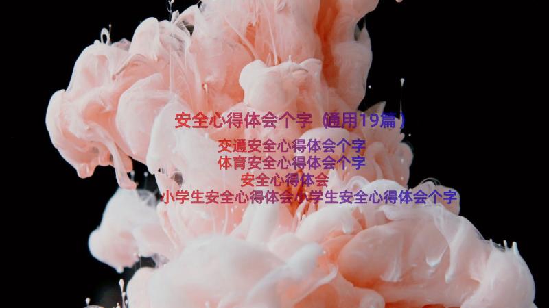 安全心得体会个字（通用19篇）