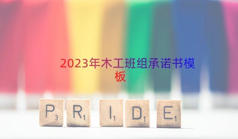 2023年木工班组承诺书（模板13篇）