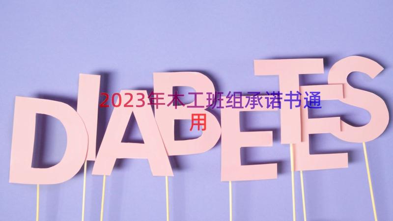 2023年木工班组承诺书（通用17篇）