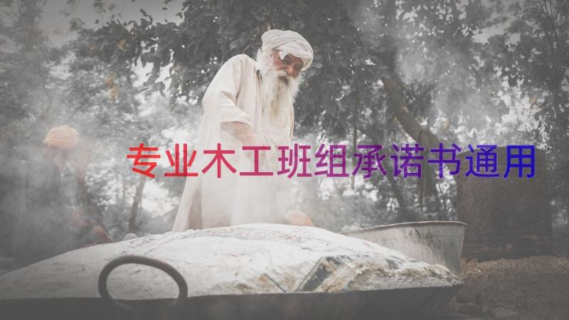 专业木工班组承诺书（通用16篇）