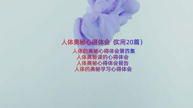 人体奥秘心得体会（实用20篇）