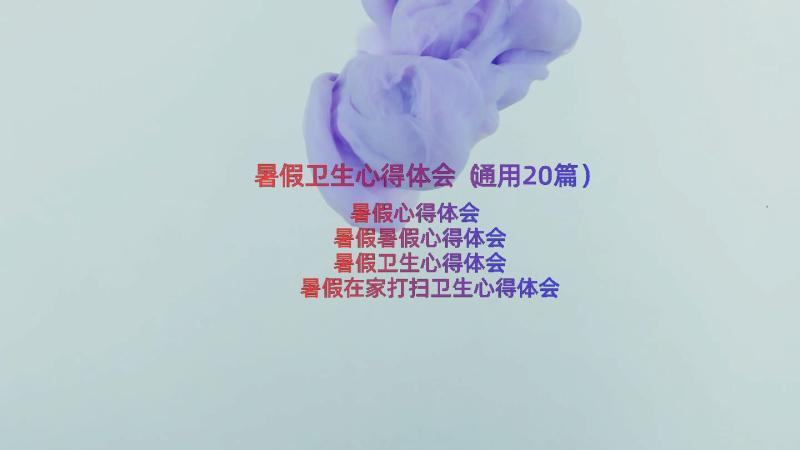 暑假卫生心得体会（通用20篇）