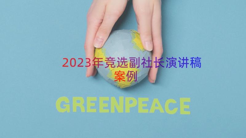 2023年竞选副社长演讲稿（案例16篇）