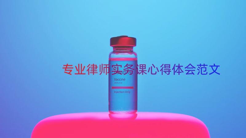 专业律师实务课心得体会范文（17篇）