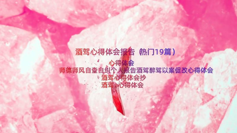 酒驾心得体会报告（热门19篇）