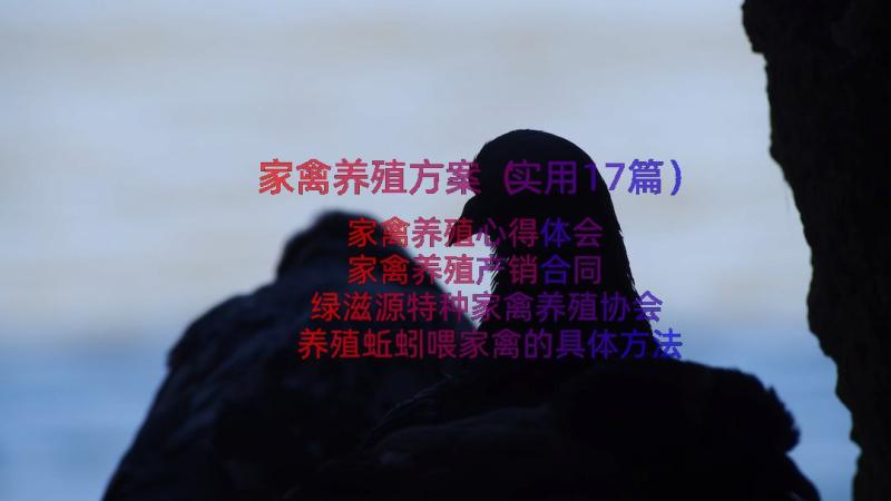 家禽养殖方案（实用17篇）