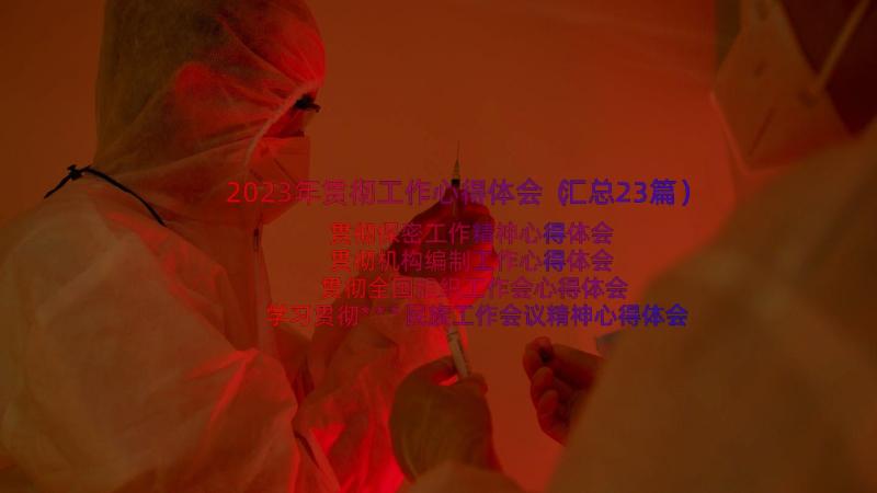 2023年贯彻工作心得体会（汇总23篇）