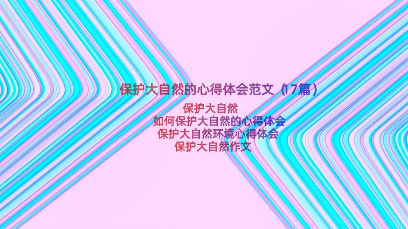 保护大自然的心得体会范文（17篇）