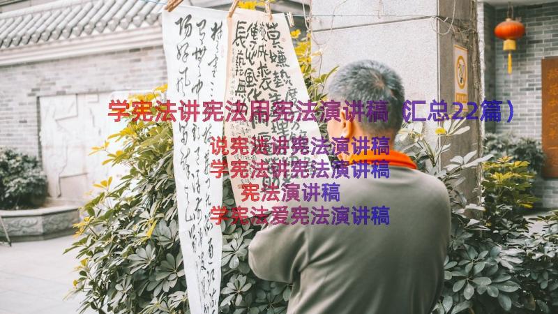 学宪法讲宪法用宪法演讲稿（汇总22篇）