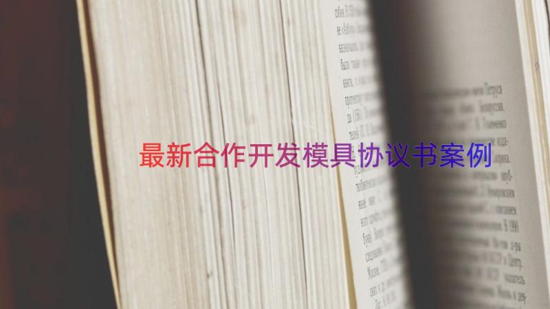 最新合作开发模具协议书（案例14篇）