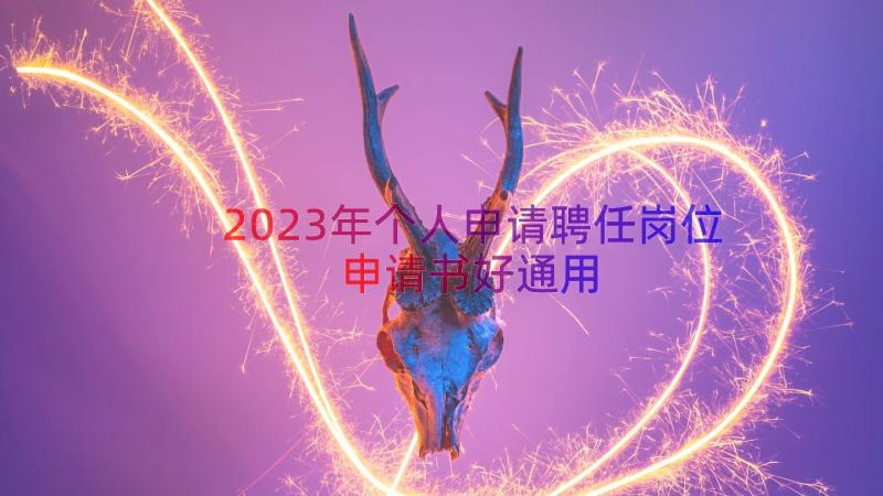 2023年个人申请聘任岗位申请书好（通用15篇）