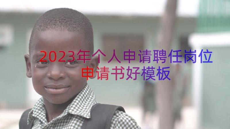 2023年个人申请聘任岗位申请书好（模板13篇）