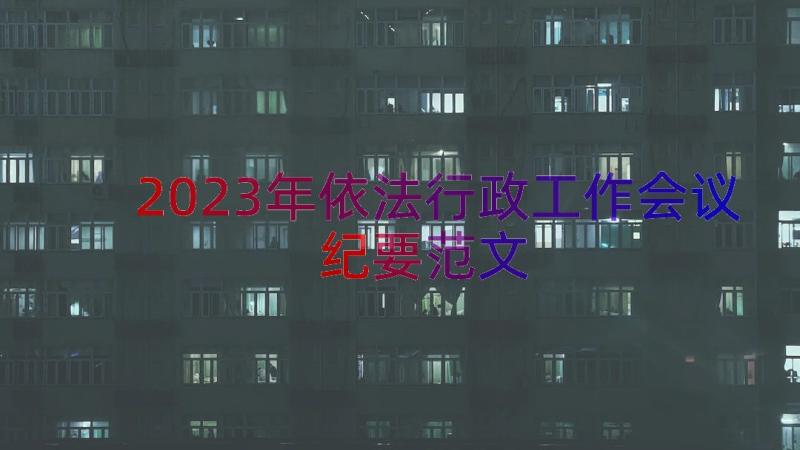 2023年依法行政工作会议纪要范文（15篇）