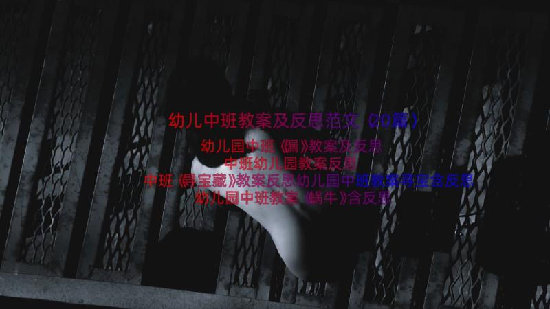 幼儿中班教案及反思范文（20篇）