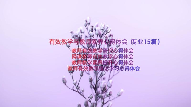 有效教学与教师素养心得体会（专业15篇）