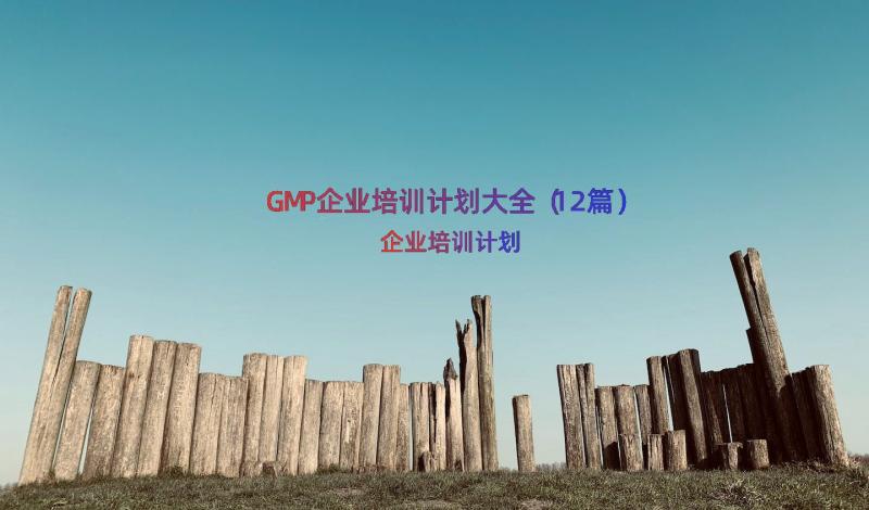 GMP企业培训计划大全（12篇）