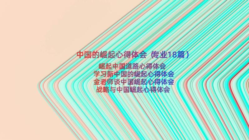 中国的崛起心得体会（专业18篇）