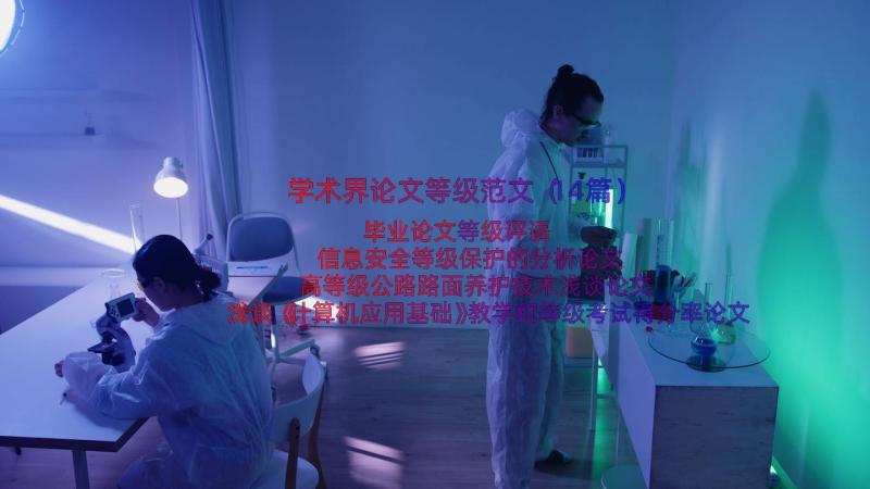 学术界论文等级范文（14篇）