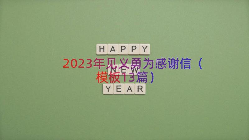 2023年见义勇为感谢信（模板13篇）