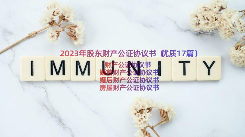 2023年股东财产公证协议书（优质17篇）