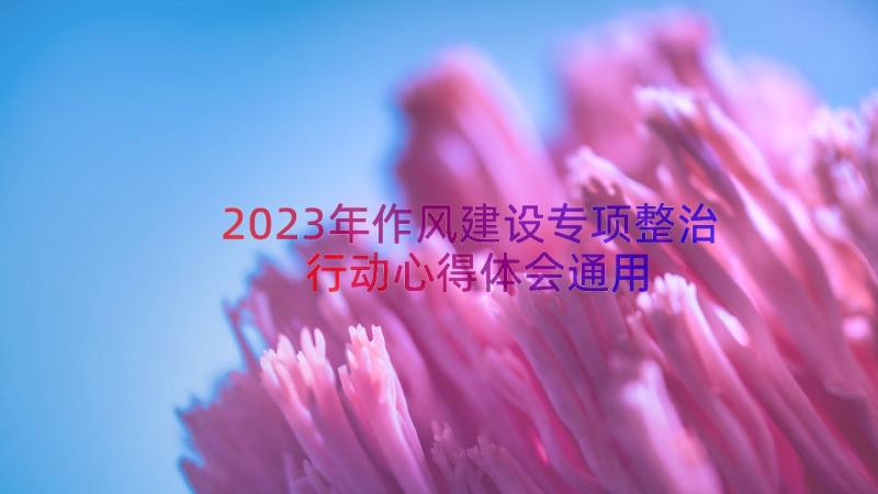 2023年作风建设专项整治行动心得体会（通用13篇）