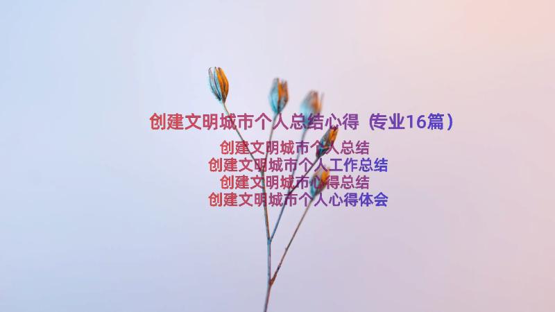 创建文明城市个人总结心得（专业16篇）