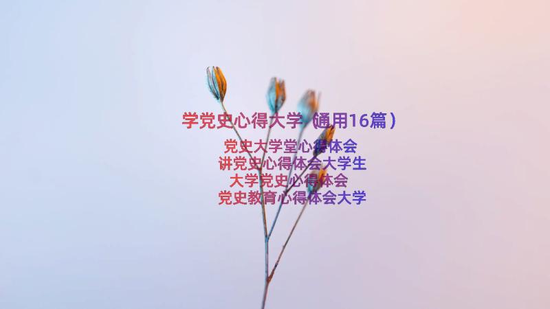 学党史心得大学（通用16篇）