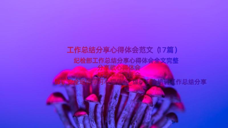 工作总结分享心得体会范文（17篇）