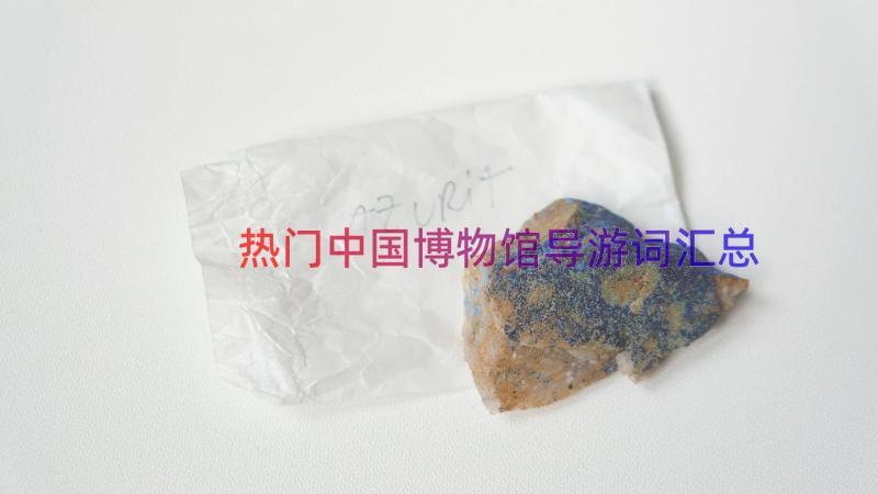 热门中国博物馆导游词（汇总14篇）