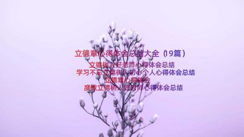 立德章心得体会总结大全（19篇）