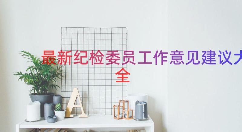 最新纪检委员工作意见建议大全（16篇）